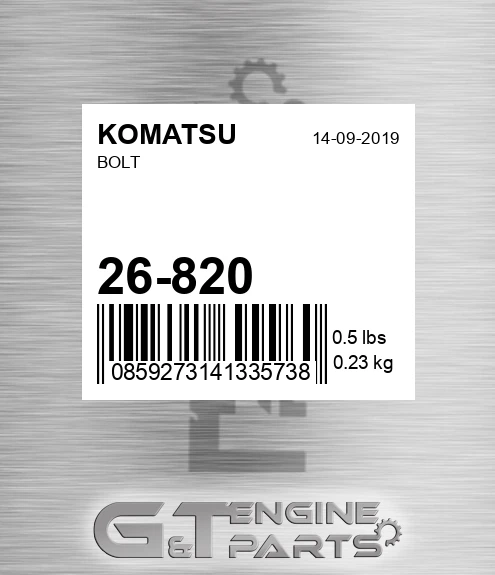 26-820 Bolt