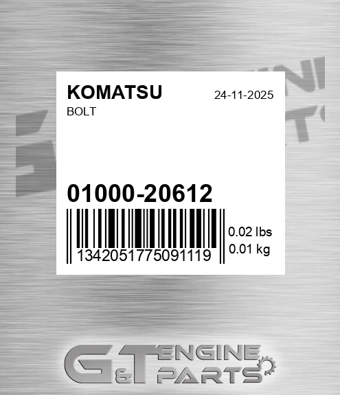 01000-20612 Bolt for KOMATSU