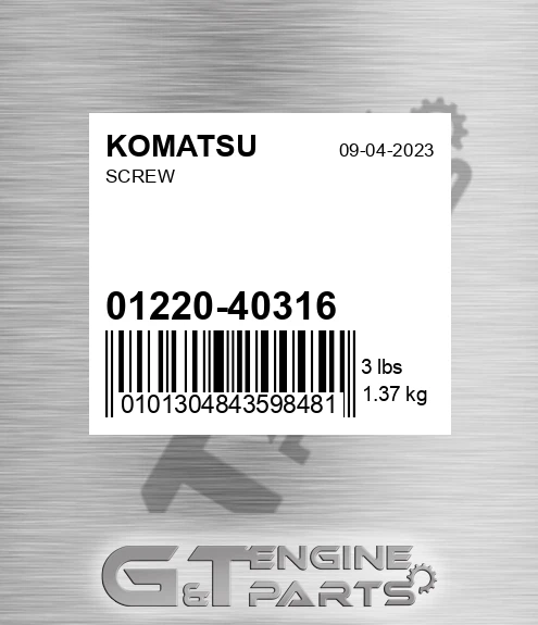 01220-40316 Screw