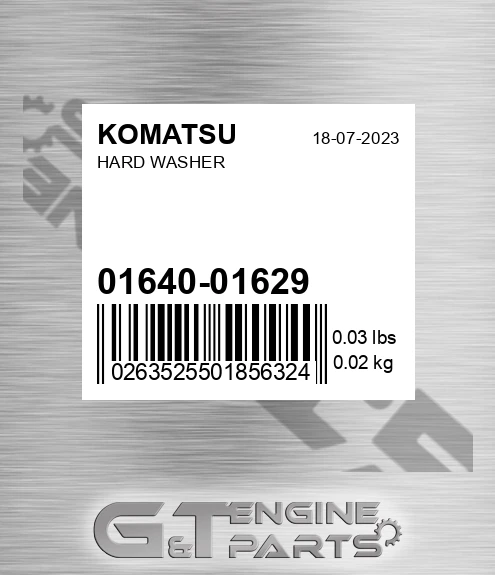01640-01629 Hard Washer for KOMATSU