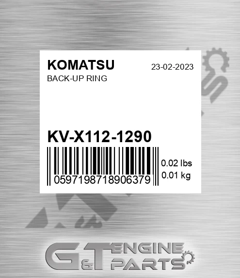KV-X112-1290 Back-up Ring for KOMATSU