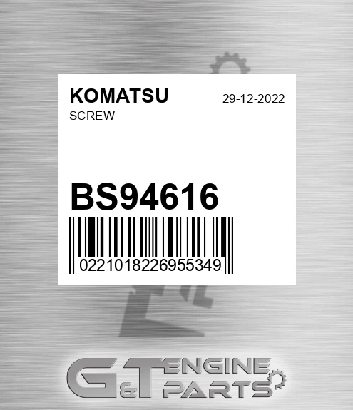BS94616 Screw for KOMATSU