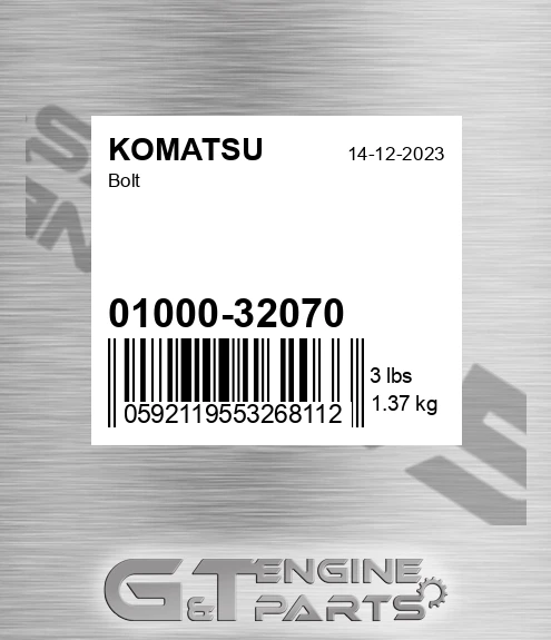 01000-32070 Bolt for KOMATSU