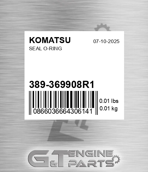 389-369908R1 Seal O-ring for KOMATSU