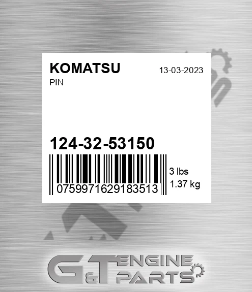 124-32-53150 Pin for KOMATSU