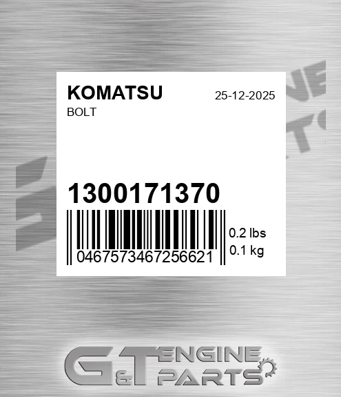 130-01-71370 Bolt for KOMATSU