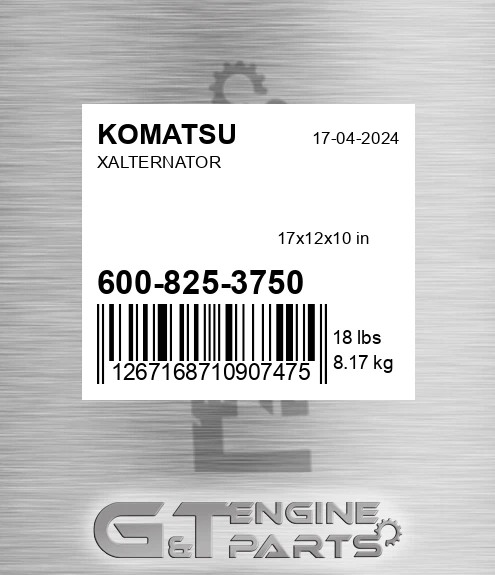 600-825-3750 Xalternator for KOMATSU