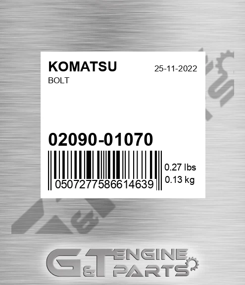 02090-01070 Bolt for KOMATSU