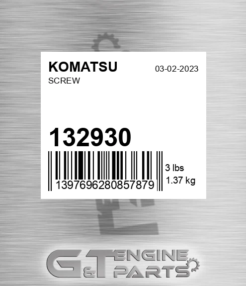 132930 Screw for KOMATSU