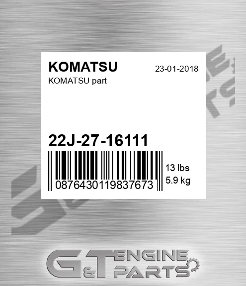 22J-27-16111 Part for KOMATSU