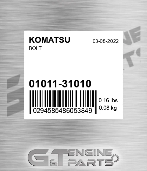 01011-31010 Bolt for KOMATSU