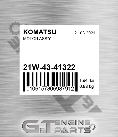 21W-43-41322 Motor Ass'y for KOMATSU