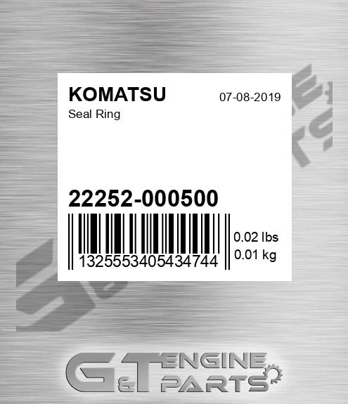 22252-000500 Seal Ring for KOMATSU