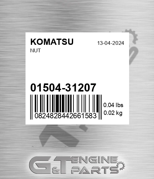 01504-31207 Nut for KOMATSU