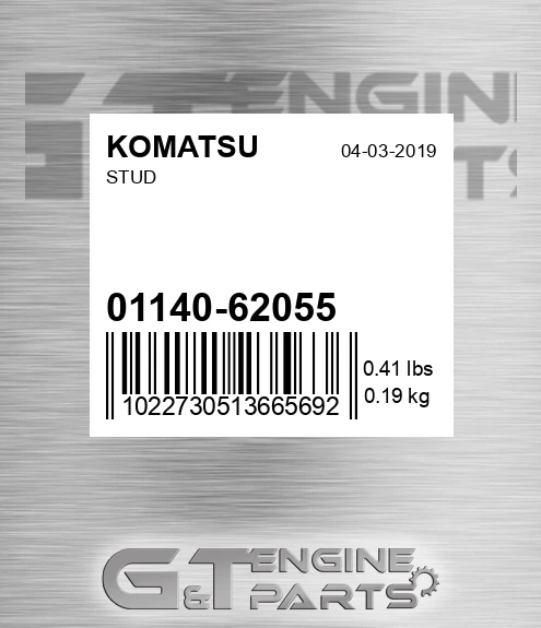 01140-62055 Stud for KOMATSU