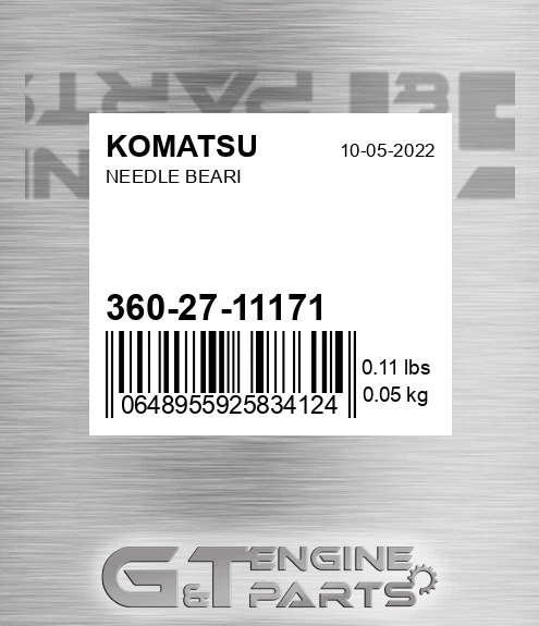 360-27-11171 Needle Beari for KOMATSU