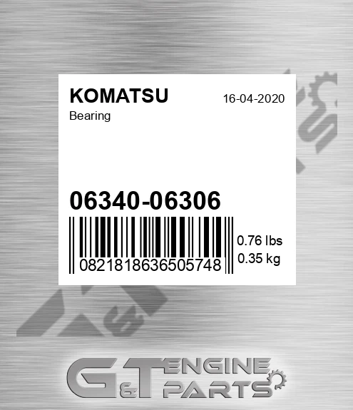 06340-06306 Bearing for KOMATSU