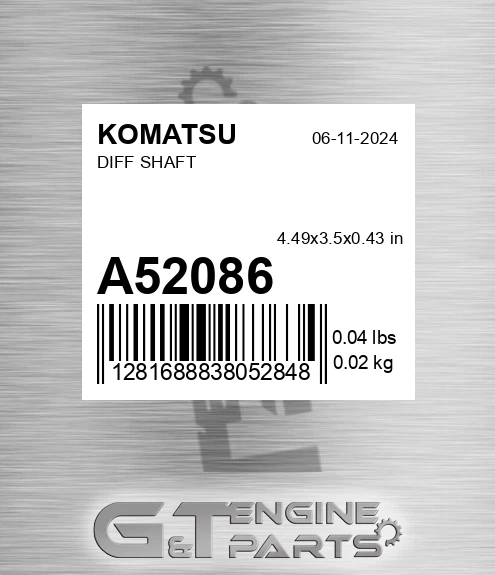 A52086 Diff Shaft
