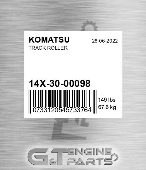 14X-30-00098 Track Roller for KOMATSU