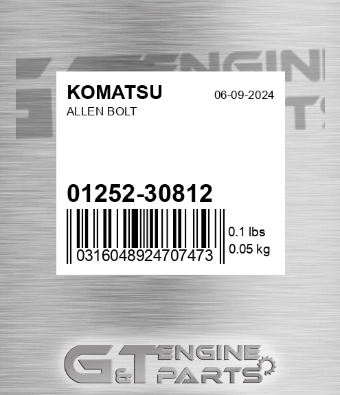 01252-30812 Allen Bolt for KOMATSU