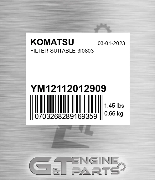YM12112012909 Filter Suitable 3i0803