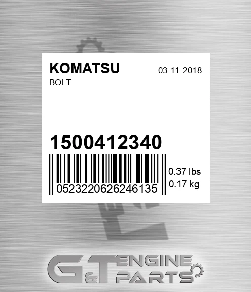 150-04-12340 Bolt for KOMATSU
