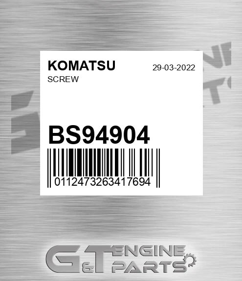 BS94904 Screw for KOMATSU