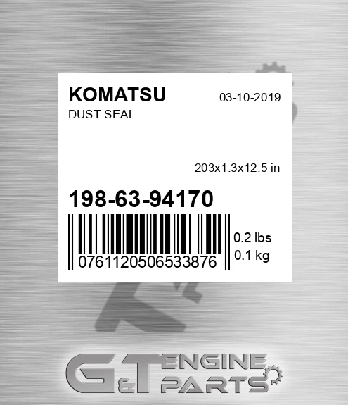 198-63-94170 Dust Seal