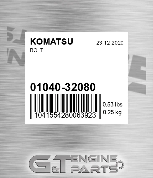 01040-32080 Bolt for KOMATSU