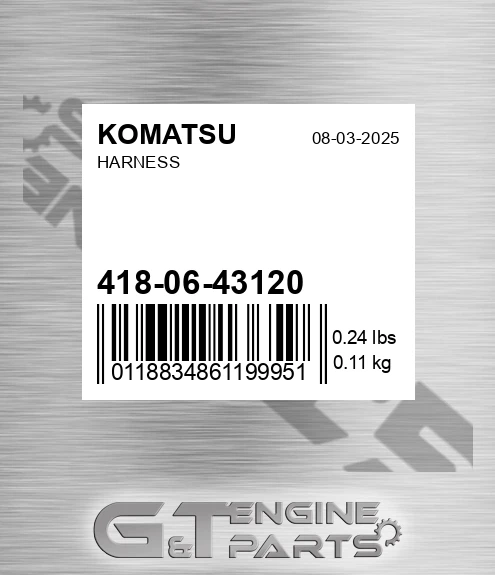 418-06-43120 Harness for KOMATSU