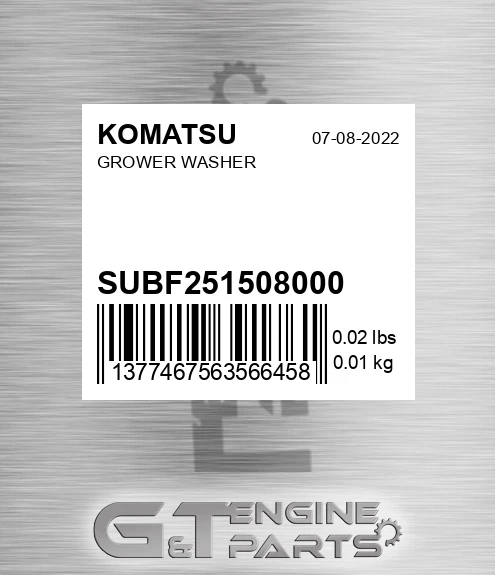 SUBF2515-08000 Grower Washer