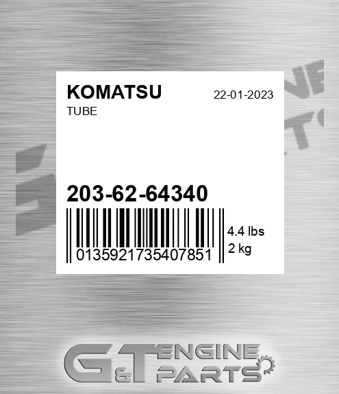 203-62-64340 Tube for KOMATSU