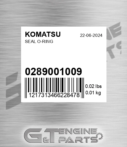 02890-01009 Seal O-ring for KOMATSU