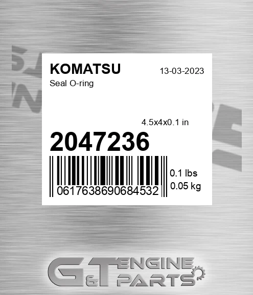 2047236 Seal O-ring for KOMATSU