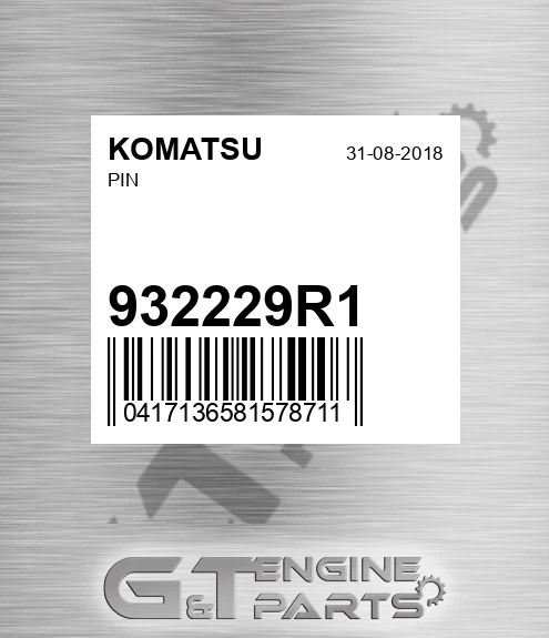 932229R1 Pin for KOMATSU
