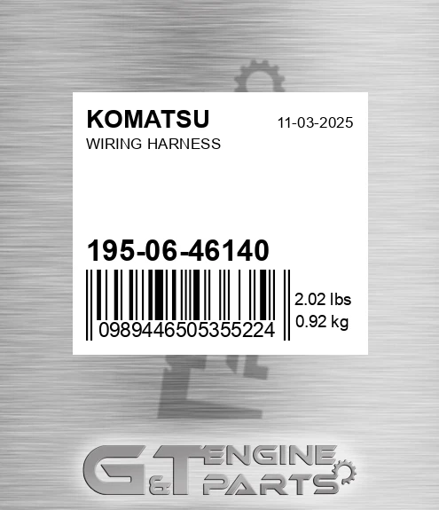 195-06-46140 Wiring Harness for KOMATSU