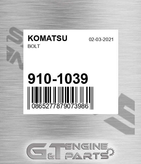 910-1039 Bolt for KOMATSU