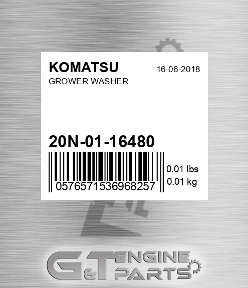 20N-01-16480 Grower Washer for KOMATSU
