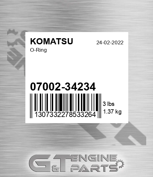 07002-34234 O-ring for KOMATSU