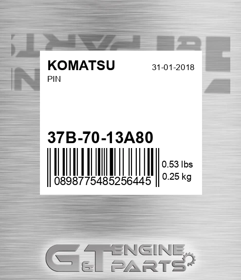 37B-70-13A80 Pin for KOMATSU