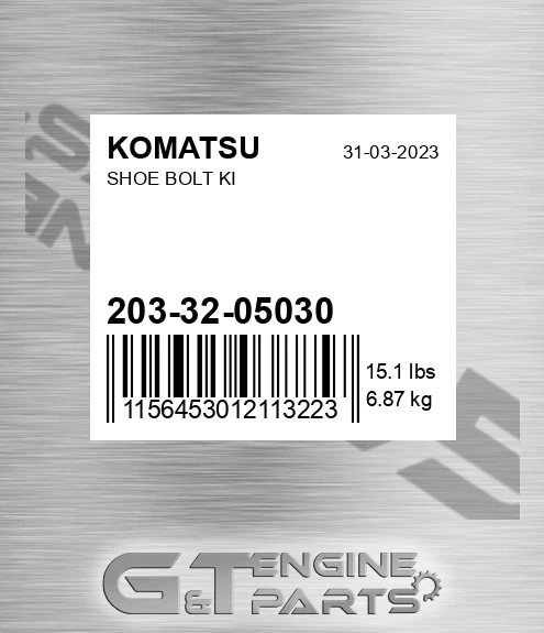 203-32-05030 Shoe Bolt Ki for KOMATSU