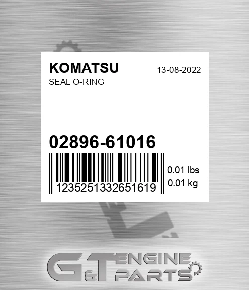 02896-61016 Seal O-ring for KOMATSU