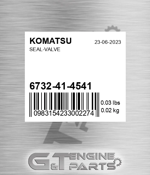 6732414541 Seal-valve for KOMATSU