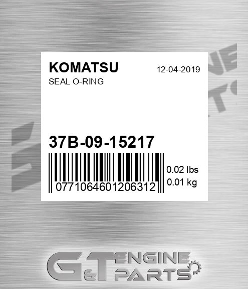 37B-09-15217 Seal O-ring for KOMATSU