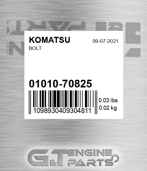 01010-70825 Bolt for KOMATSU