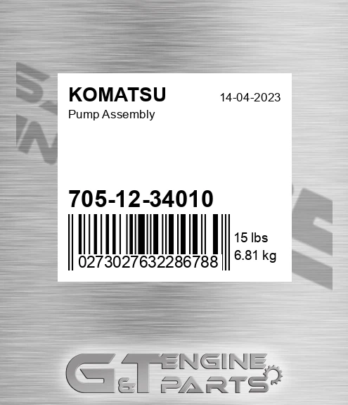 705-12-34010 Pump Assembly for KOMATSU
