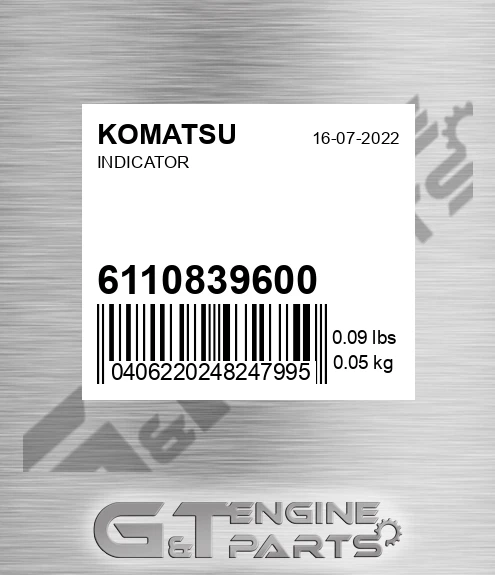 6110-83-9600 Indicator for KOMATSU