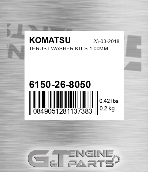 6150-26-8050 Thrust Washer Kit S 1.00mm for KOMATSU
