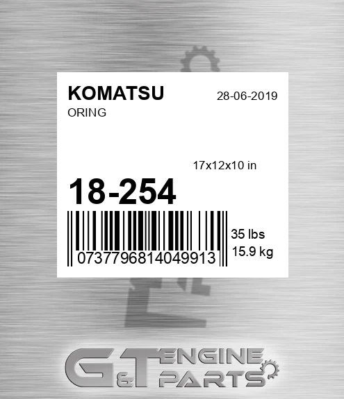 18-254 Oring for KOMATSU
