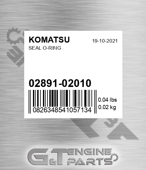02891-02010 Seal O-ring for KOMATSU